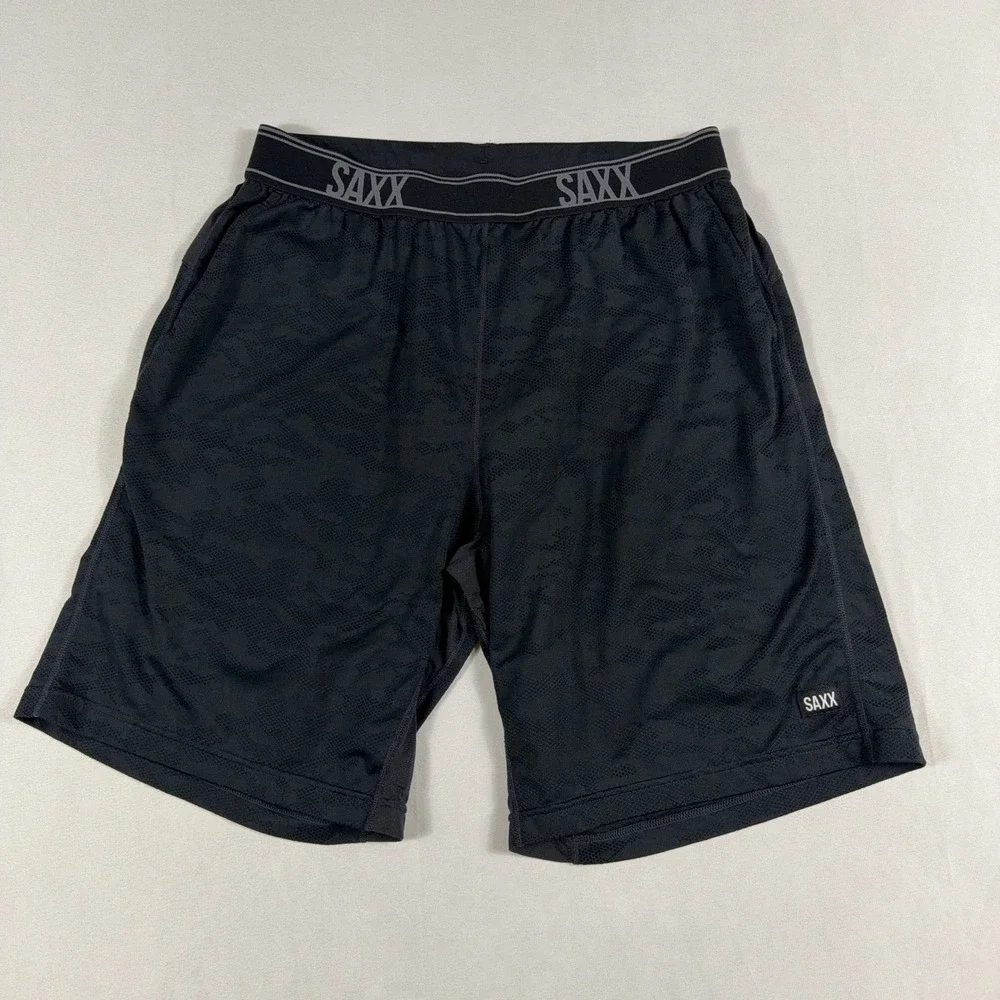SAXX Kinetic Train Athletic‎ Shorts Camo Mesh Performance Medium Black 8